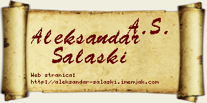 Aleksandar Salaški vizit kartica
